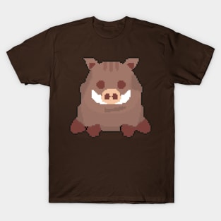 Wild Boar Majesty: Pixel Art Design for Fashionable Apparel T-Shirt